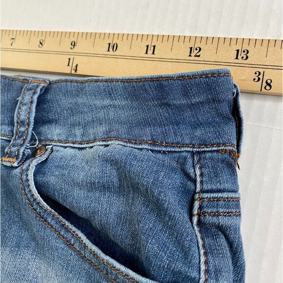 Blue Savvy Blue Denim Stretch Shorts with Cuffed Hem Size S Coquette Sexy Y2K - Picture 5 of 7